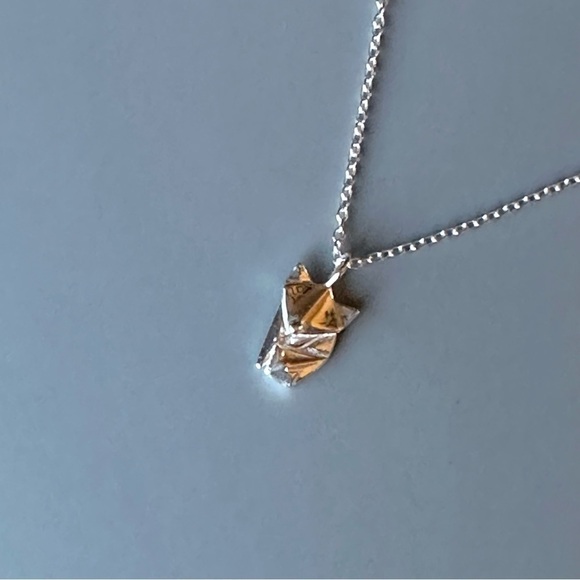 Sterling Silver Origami Fox Necklace - Picture 3 of 9